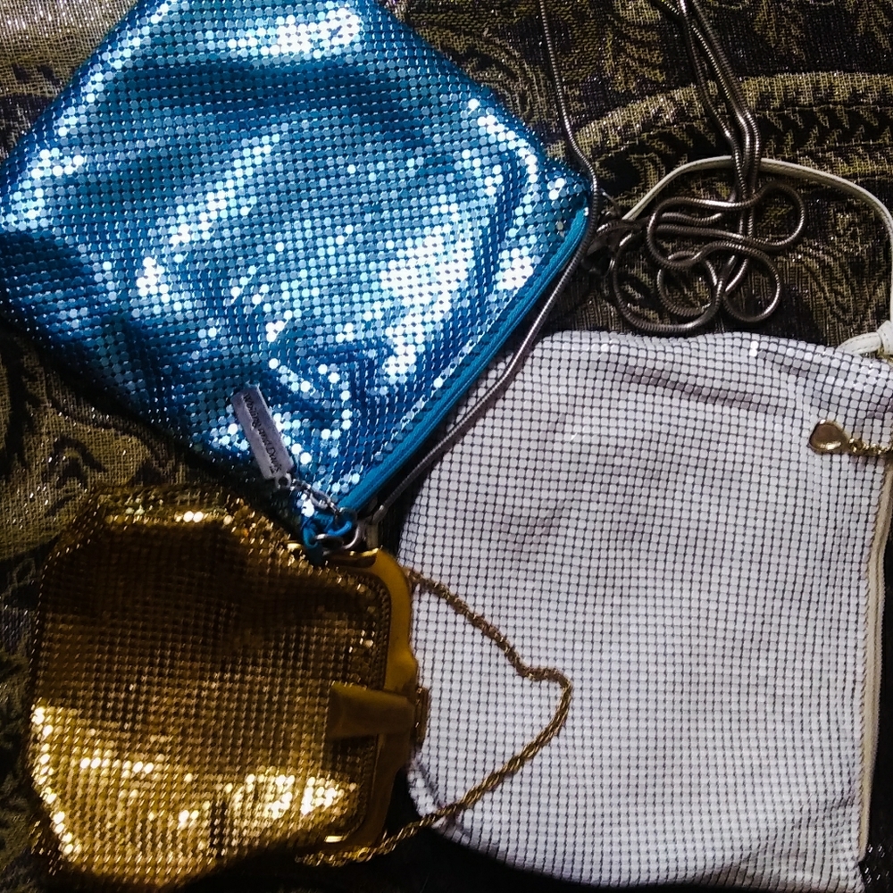 Vintage Whiting&David chain mesh cross body bags